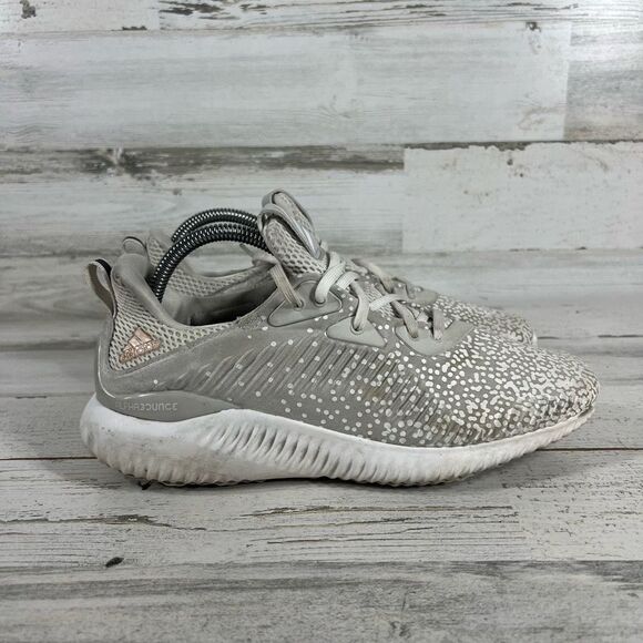 Adidas Womens Alphabounce 1 J Grey White Running Athletic Shoes Size 8.5 - Picture 1 of 8